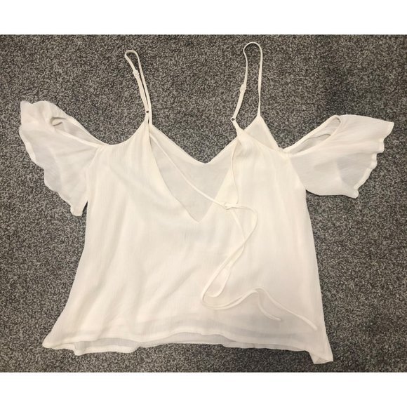 NWT LF White Embroidered Off the Shoulder Blouse - Picture 5 of 8